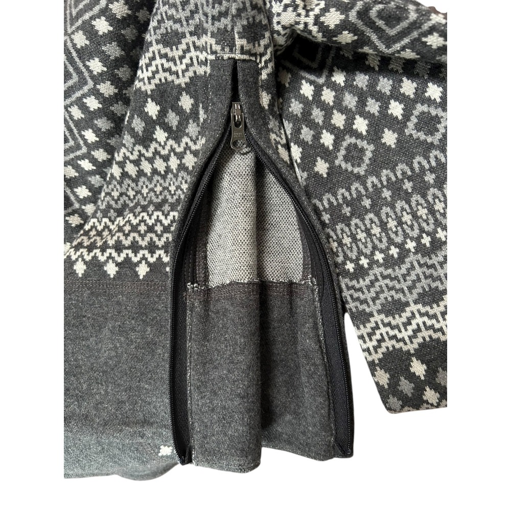 T by Talbots Womens Fair Isle Knit Cowl Neck Long Sleeve Sweater Gray Size XS - Picture 4 of 7